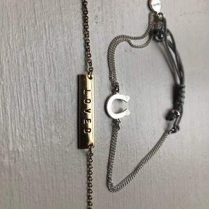 loved necklace and horseshoe bracelet